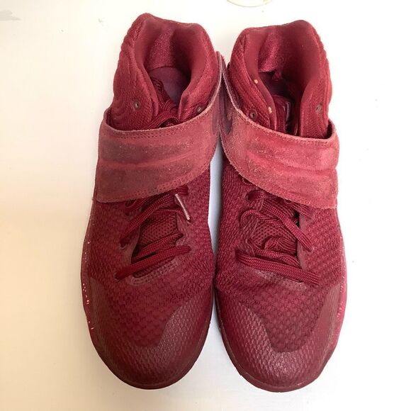 Size 7Y Nike Kyrie 2 826673-600 Maroon Knit Mid Suede Strap - Picture 5 of 9